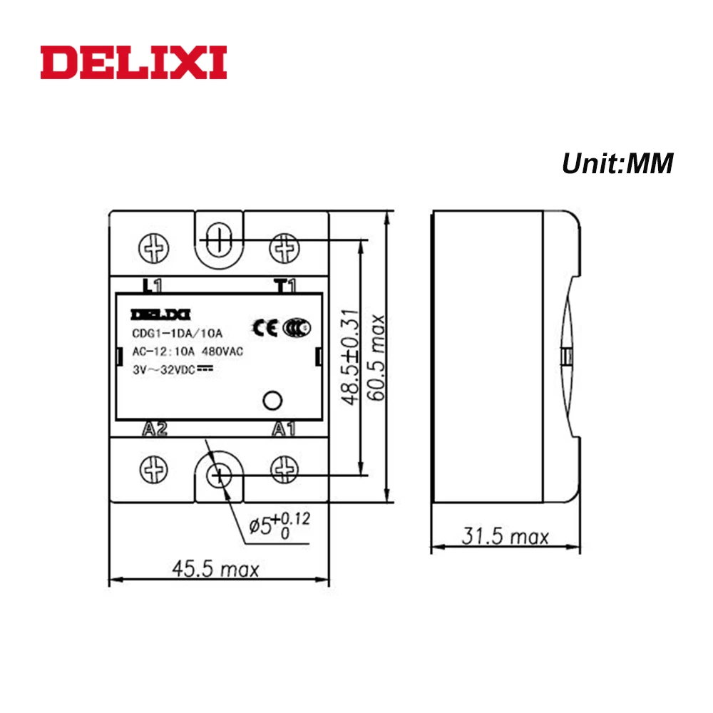 Твердотельное реле DELIXI CDG1 строечное 25DD 40DD 60DD 80DD 3 32V DC TO 12 220V SSR однофазное