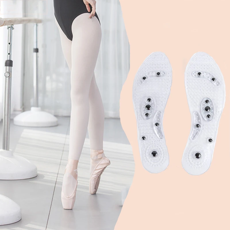 Magnetic Therapy Silicone Insole Transparent Massage Foot Weight Loss Insole Health Insole Reusable Trimming Large Size 35-46
