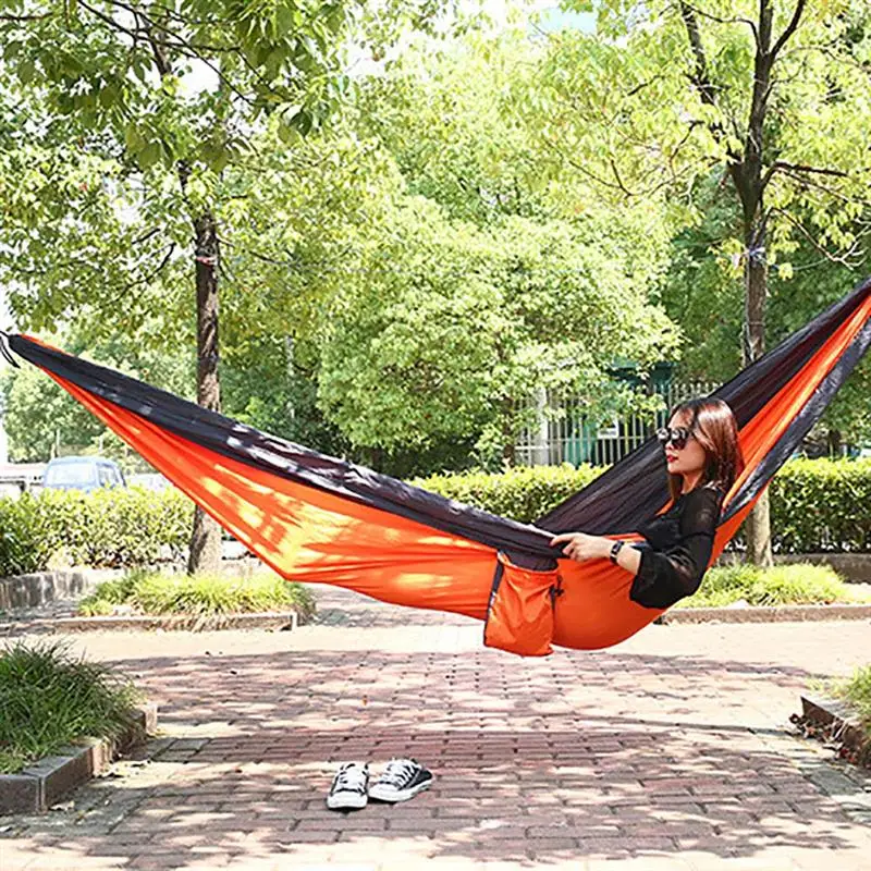Double Hammock Camping Survival Hammock Parachute Cloth Portable Swing Sleeping Bed For 2 Person Camping Travel Furniture