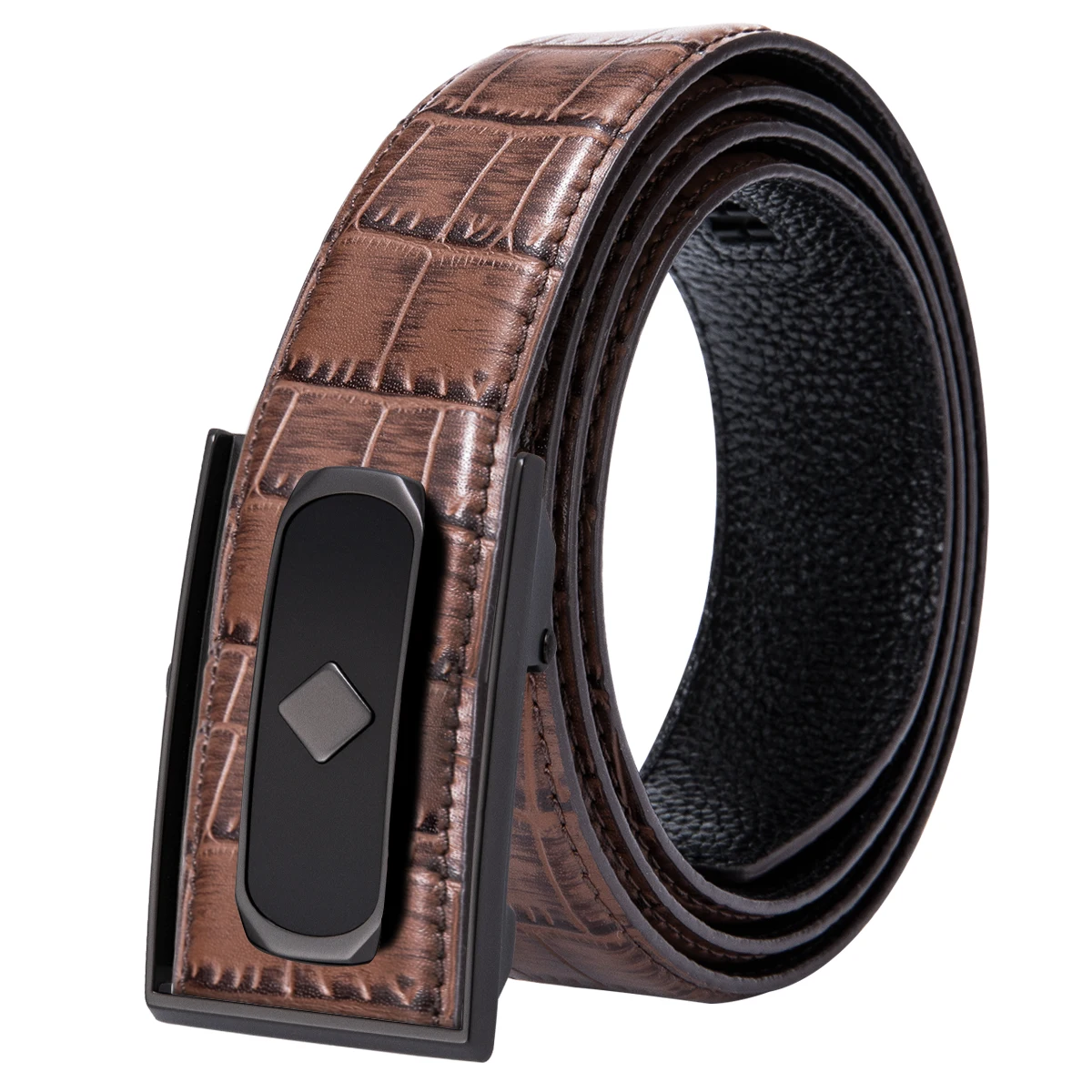 Hi Tie Mens Brand Belt Fashion Designer Brown Leather Belts for Men