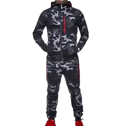 ZOGAA мужской спортивный костюм 2018 камуфляжная куртка с камуфляжным принтом спортивный костюм соответствующие наборы для ухода за кожей