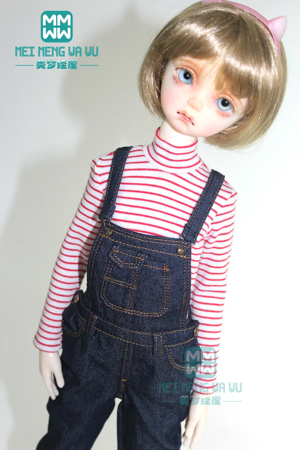 BJD куклы одежда для 43 см 1/4 BJD аксессуары мода стрейч полосатая футболка, ремень брюки