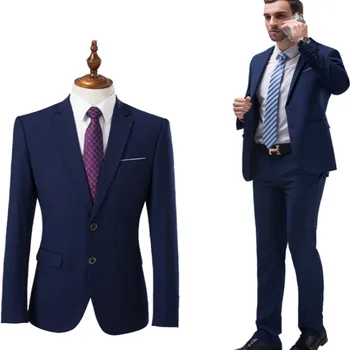 

High quality 2019 men's fashion slim suit 5XL men's business casual best man 2 wedding jacket trousers suit