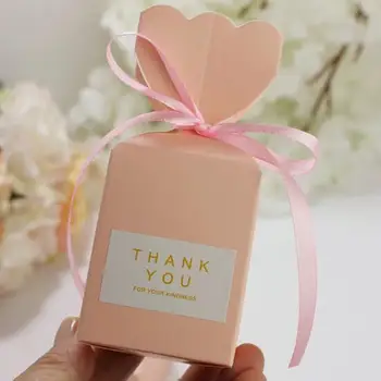 

100Pcs New DIY Pink / Red Vase Style Wedding Favors Candy Box Bomboniera Xmas Party Supplies Thank You Gift Box Chocolate Boxes
