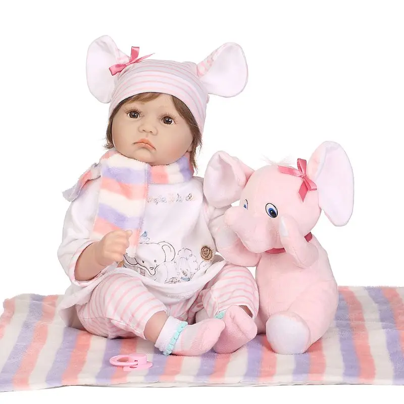 

Newborn Baby Christmas Gift Soft Vinyl Silicone Doll Lifelike Baby Simulation Doll Toys for Kids Playmate 100% Safe PP cotton