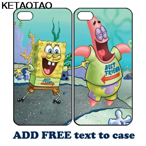 KETAOTAO Губка Боб и Патрик BFF чехлы для телефонов iPhone 4S 5C 5S 6S 7 8 Plus XR XS Max X6 Чехол Мягкий
