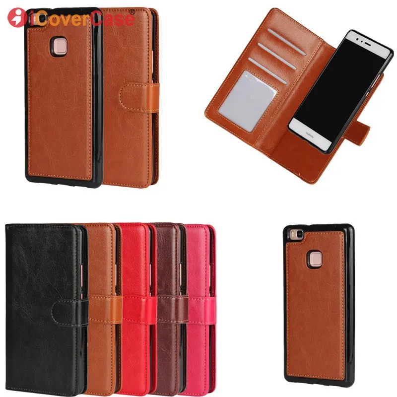 

For Huawei P9 P8 Lite 2 in 1 Detachable Magnetic Case Wallet Leather Cover Carcasas Coque For Huawei P8 P9 Lite Etui Capinhas