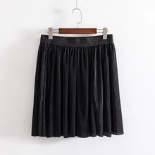 Размера плюс Повседневная Летняя женская одежда модные шелковые плиссированные юбки со складками T4-8218