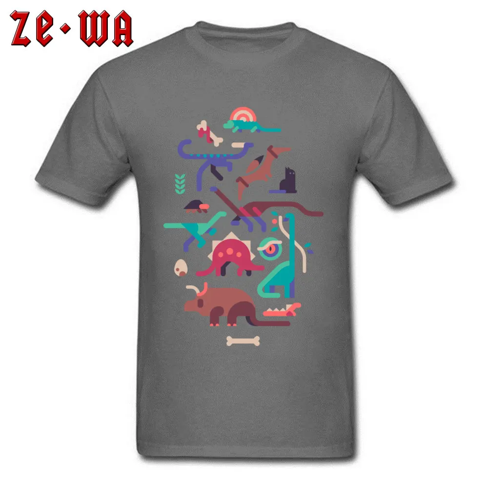 Coupons Dinos and a cat Normal Short Sleeve Top T-shirts Father Day Crew Neck 100% Cotton Tops Tees for Boys Tees Printing Dinos and a cat carbon
