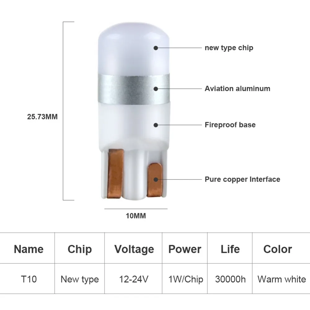 Aceersun теплый белый W5W T10 Светодиодная лампа Габаритные огни Лампы для чтения светодиодный W5W лампы Canbus мини супер яркий поворотник 12 V