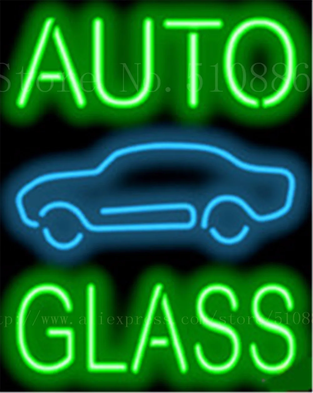 Auto Glass w/Graphic Repair Real Tube Car neon sign Beer Handcrafted Custom Light signs Shop Store Decotarive Signboard 19&quotx15&quot |