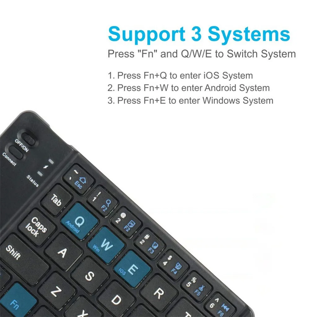 Складная портативная Мини Складная WBluetooth 3,0 67 клавишная клавиатура универсальная для iPad
