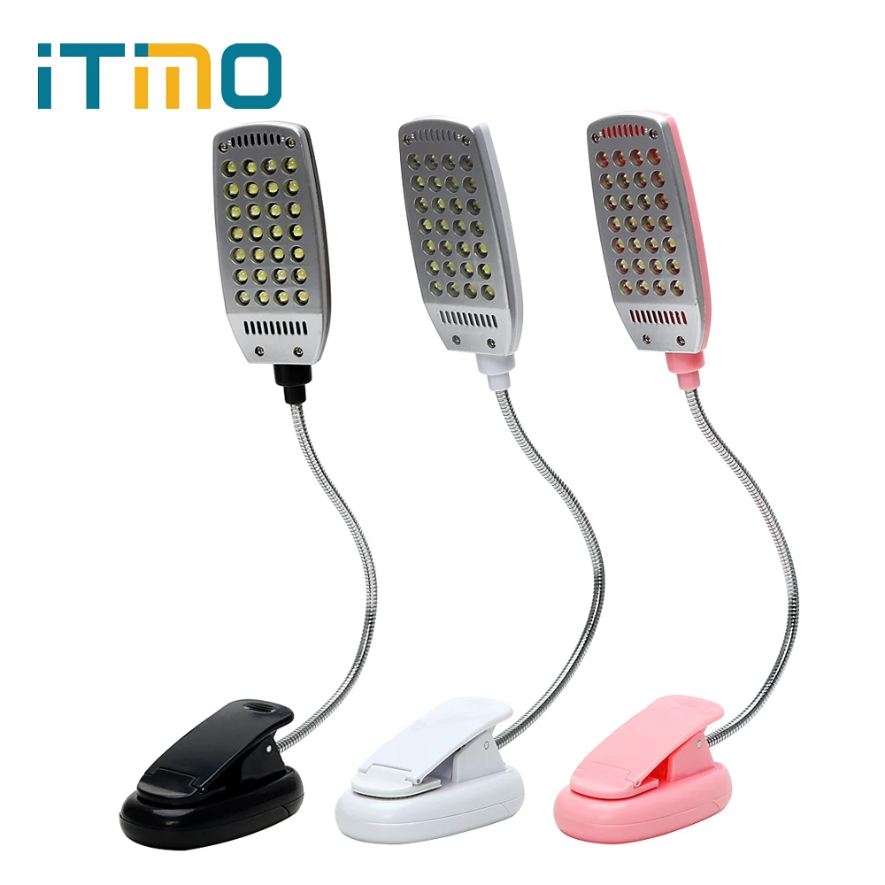 

iTimo 28 LEDs Book Lights Clip-on Desk Light USB Battery Powered Flexible Home Decoration Reading Lamp Portable Indoor Lighting