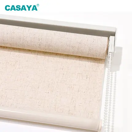 

CASAYA Breathable Linen Fabric Roller Blinds Cordless Spring Roller Shades Window Shades Customized Size
