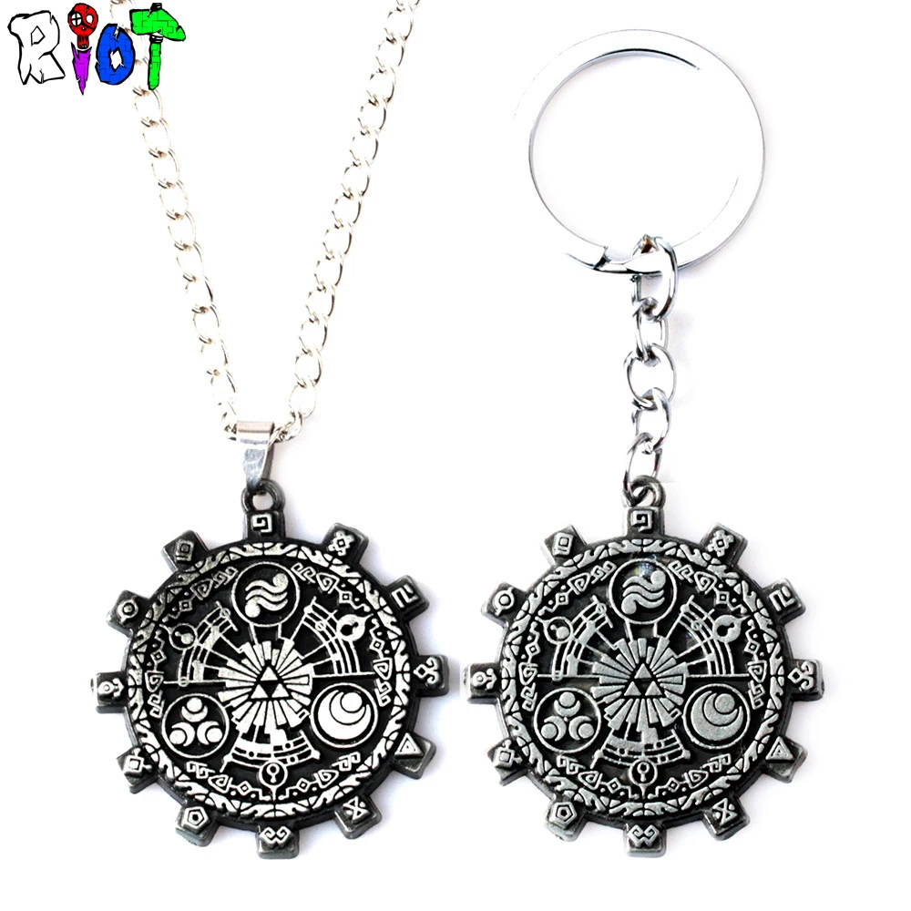 

The Legend of Zelda Triforce Alloy Necklace ZELDA Vintage Pendant Gear Shape Keychain Fans Gift Woman Jewelry Charms Souvenirs