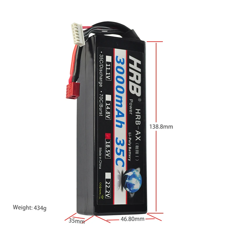 

2pcs HRB RC Car Lipo 5S Battery 3000mAh 35C MAX 70C 18.5V Hard Case Drone AKKU Bateria For Helicopter Car Traxxas Truck