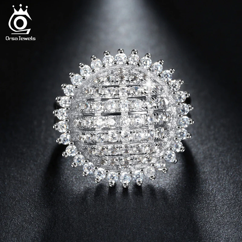 Prix pour ORSA JOYAUX De Luxe Grosse Boule CZ Bague Pavée 74 Pièces AAA Autrichien Cristal De Mode Bijoux pour Femmes OR124 Prix pour ORSA JOYAUX De Luxe Grosse Boule CZ Bague Pavée 74 Pièces AAA Autrichien Cristal De Mode Bijoux pour Femmes OR124
