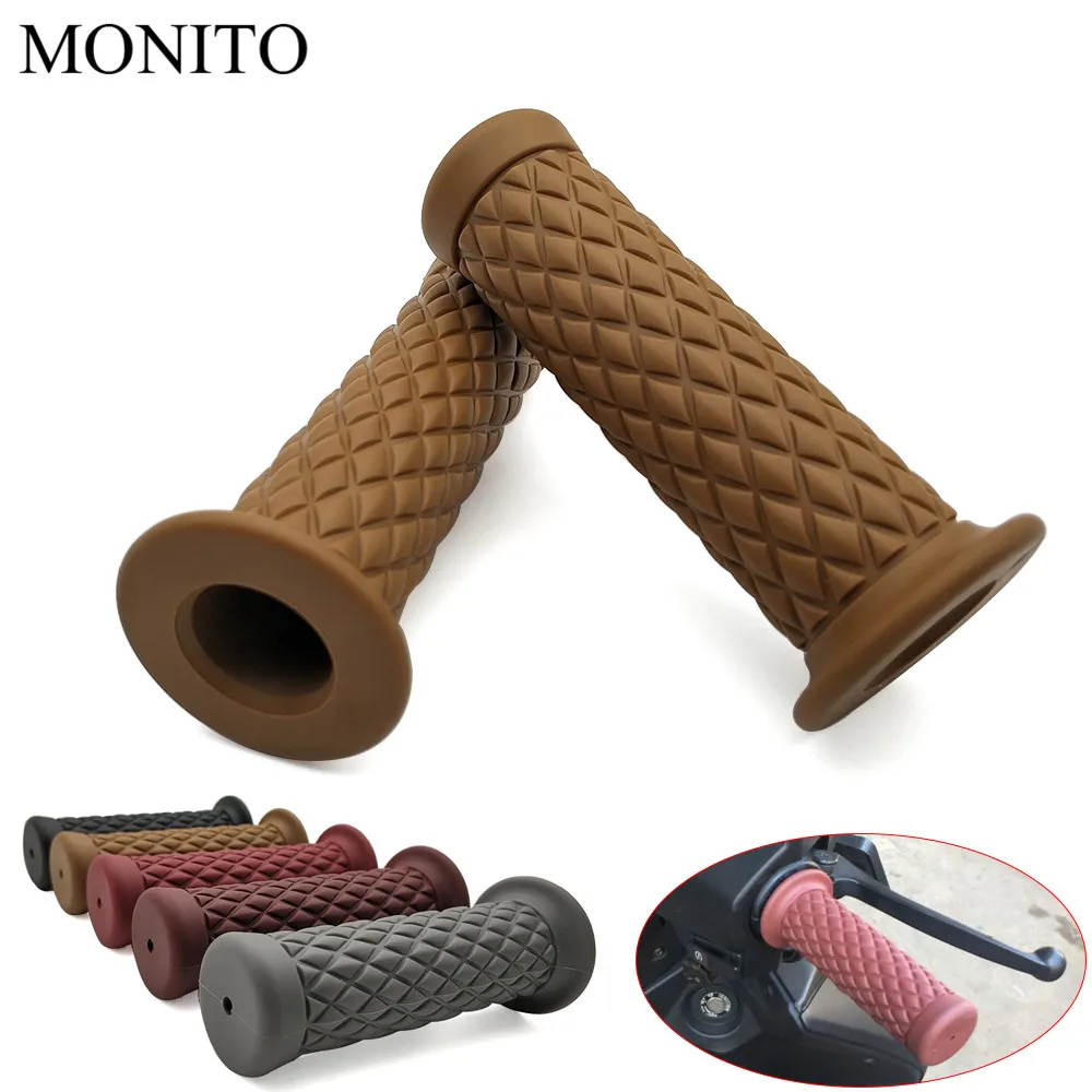 7/8&quot 22MM Vintage rubber Cafe Racer handlebar Motorcycle handle grips For kawasaki YAMAHA YZF R25 R15 R6 R125 z750 Z800 FZ8 FZ1 |