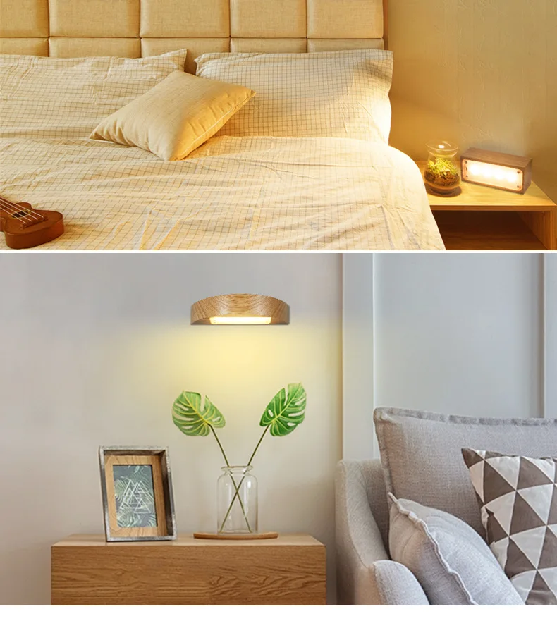 Wood Minimalist night light nursery Desk lamp 17