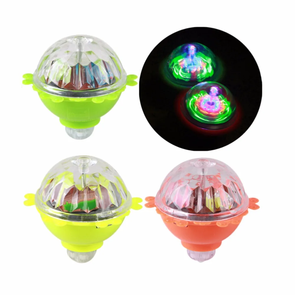 Toyvian 24pcs Mini Flashing Spinning Tops LED Light up Spinning Top Toy Peg-top for Kids Children Random Color 