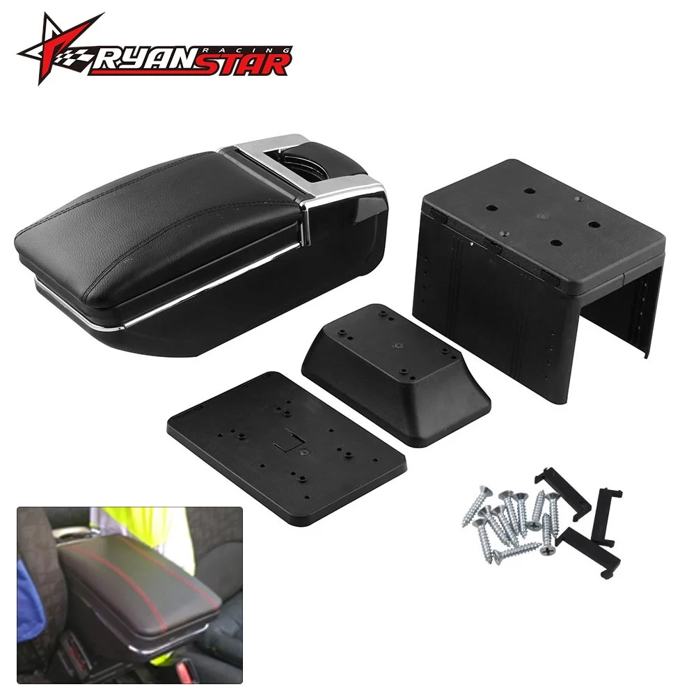 

universal car central container armrest box PU Leather auto car-styling central Store content box cup holder accessories OT306