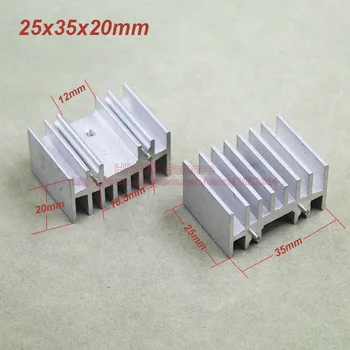 

(10pcs/lot) Aluminum White Heat Sink Heatsink Radiator 25mm*35mm*20mm With 2 Pins For integrated circuit IC MOS Transistor