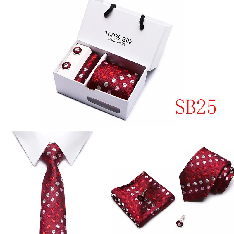 Joy alice мужской набор галстуков с подарочной коробкой, Классический Шелковый жаккардовый тканый мужской галстук, галстук, запонки, набор для Свадебная деловая вечеринка