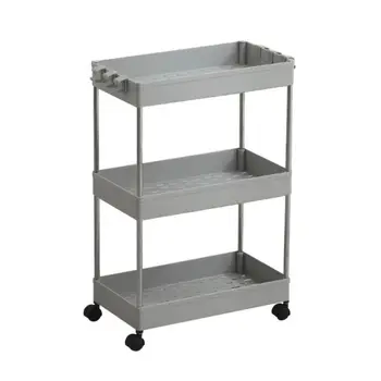 

3/4 Layer Refrigerator Space Stroller, Kitchen Bathroom Interspace Rack&Holder with Roller