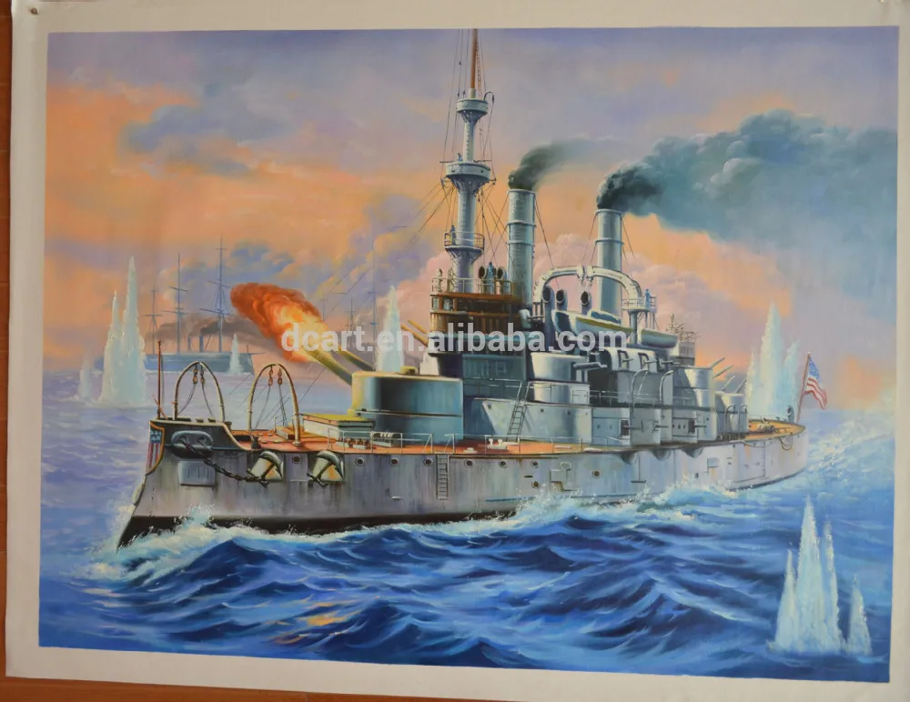 

100% Handmade boat oil painting for sale wall hanging home decoration Standing ship painting