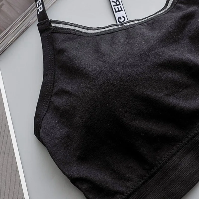 Женский бесшовный укороченный топ с буквенным принтом бюстгальтер beauty Back Tanks Топ женское нижнее белье