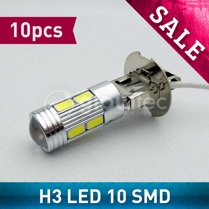 Топ Оптовая Продажа 10 шт. H3 SMD 10SMD яркие Автомобильные противотуманные фары лампы