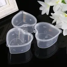 10 шт./компл. одноразовые желе выстрел чашки комплект 70 мл в форме сердца кастрюля контейнер с сиамские крышкой Slime хранения для кетчупа