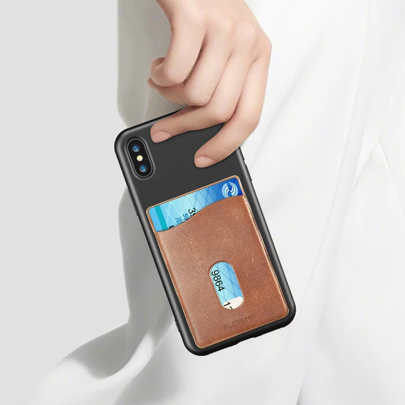

Universal PU Leather Phone Cover Stickers For Oneplus 5t For Samsung Galaxy S8 Mobile Phone Gadgets Card Bag Holder For iPhone X