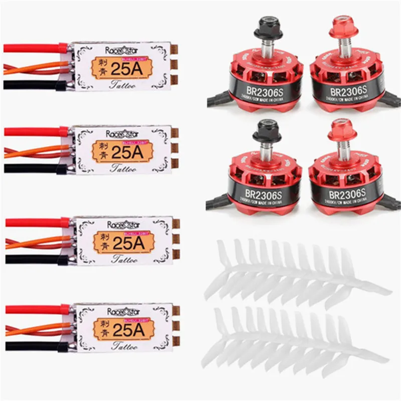 

Racerstar 2306 BR2306S 2400KV 2-4S Brushless Motor TATTO 25A Blheli_32bit ESC V2 5042 3 Blade Propeller Combo for Racing Drones