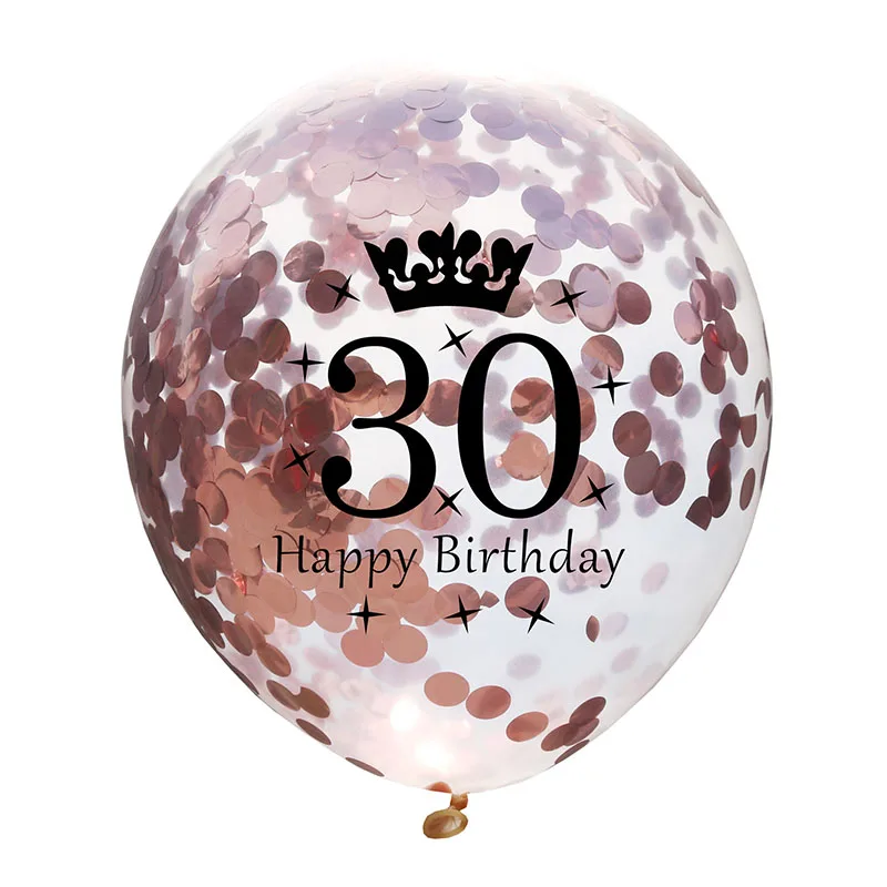 5 шт. воздушные шары с днем рождения, шары с цифрами 30 40 50 60 латексные воздушные шары для украшения свадьбы, юбилея, товары для дня рождения