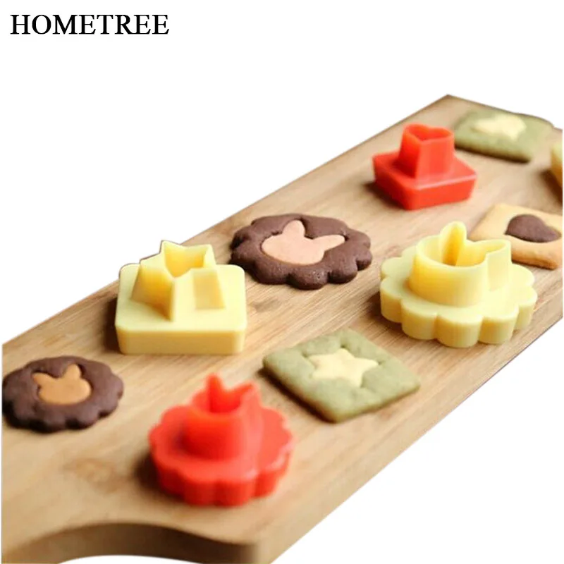 

HOMETREE 8Pcs/set Cute Animal Love Shape Molds Candle DIY Mould Rabbit Bear Cookie Cutter Kitchen Biscuit Accessories Tools H478