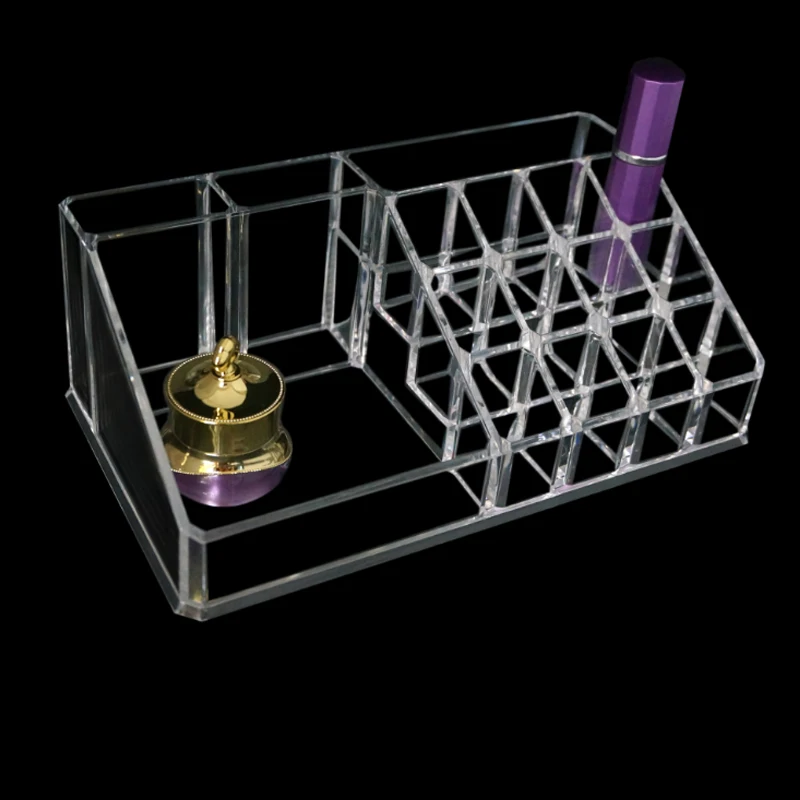 Новая прозрачная акриловая косметичка, подставка для лака для ногтей, губная помада, косметическая коробка для хранения, держатель для макияжа, кисть, органайзер для макияжа