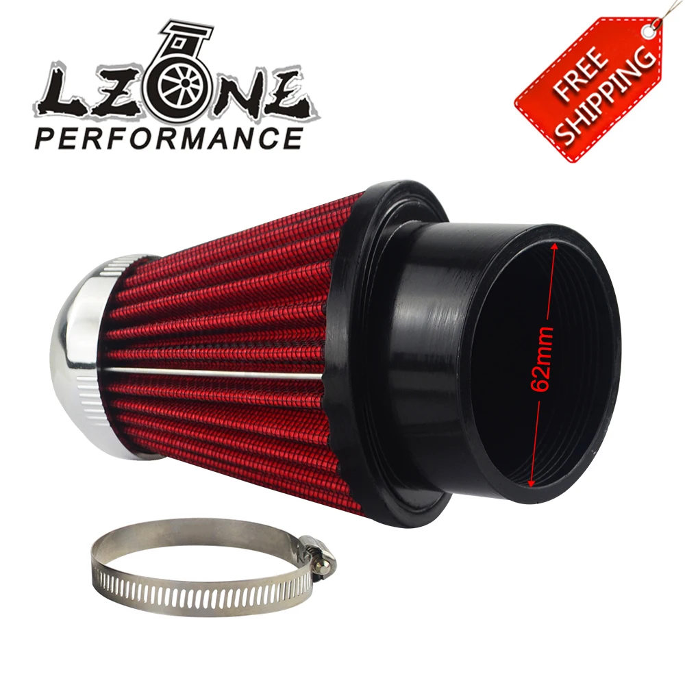 

FREE SHIPPING - Professional Motorcycles 62mm RED Mushroom Head Air Intake Filter Cleaner JR-AIT23