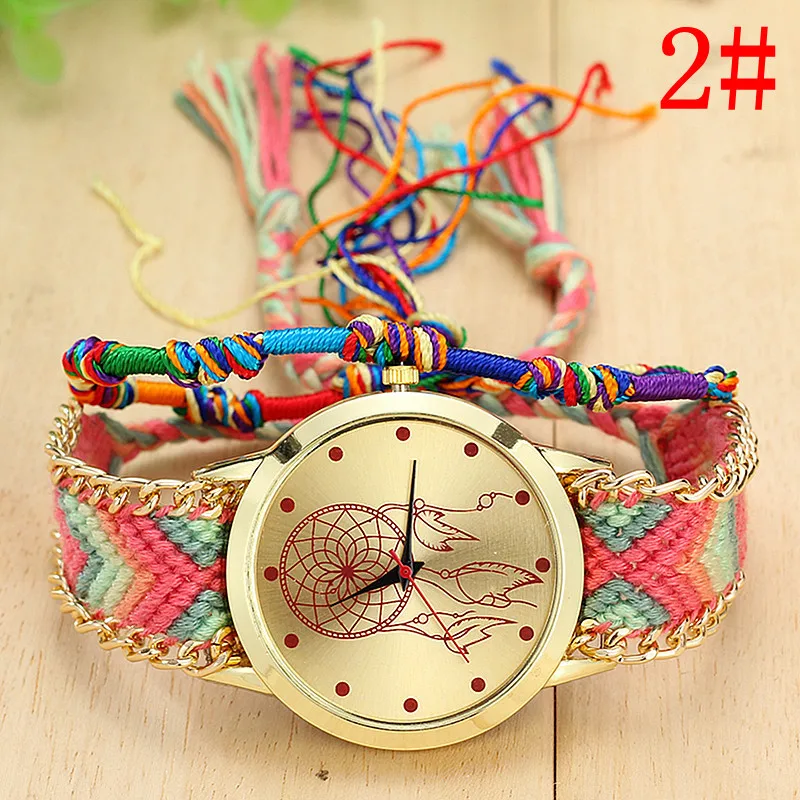 Montre Femme плетеный браслет ручной работы часы с ремешком из каната модные повседневные женские кварцевые часы Relogio Feminino женские часы