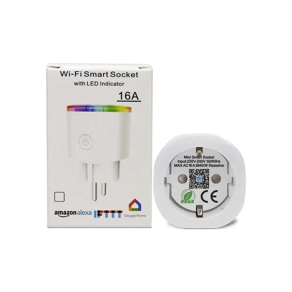 Wi-Fi Smart Plug Mini Homekit ЕС розетка мониторинг энергии 15A ЕС умная розетка Голосовое управление работает с Amazon Alexa Google Home