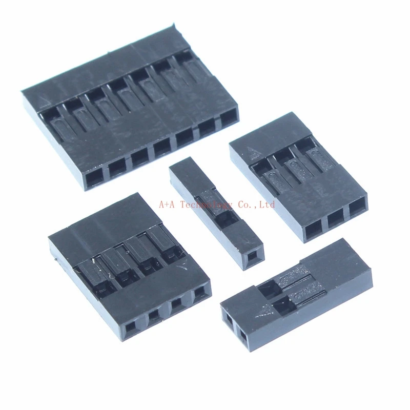 

100pcs Dupont connector 1 2 3 4 5 6 8 9 10 pin single row 2.54 mm plastic shell through hole housing free shipping