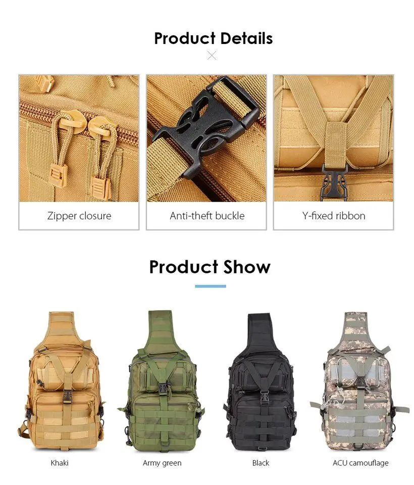 Bolsa ao ar Samll Tático Sling Bolsa Pacote Militar Rover Ombro Estilingue Mochila Edc Molle Assalto Gama Livre Daypack 3 Mochilas escal.