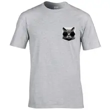 Men’S Funny Cool Cat Pocket T Shirt Hipster Swag Funny Top Animal Kitten Funky Design Tee Shirts Hipster Cool Tops