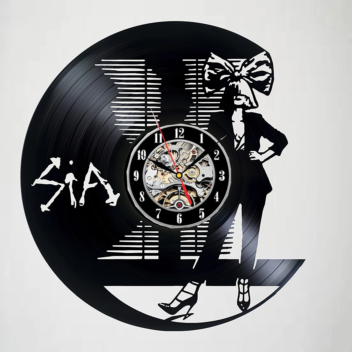 

SIA MusicHandmade Vinyl Wall Clock - Unique gifts for him her Gift Ideas for Mothers Day Father birthday