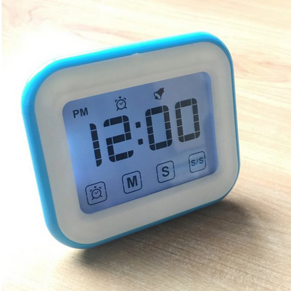 Minutes/Sec/Hour Kitchen Timer Cooking Analog Count Alarm Clock,Battery Power, LCD Touch Screen