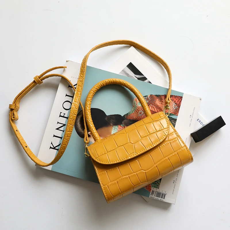 

Burminsa Summer Mini Genuine Leather Women Handbags Retro Unusual Design Crocodile Print Female Shoulder Crossbody Bags 2019