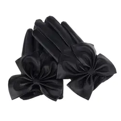 Новинка 2019 года, лидер продаж, модные женские зимние перчатки из мягкой кожи с бантом-бабочкой, высокое качество, #121