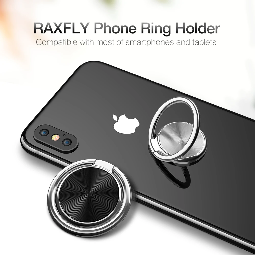 RAXFLY Phone Ring Holder For iPhone X 8 Plus 360 Rotation Metal Finger Ring Holder For Samsung Note9 S9 Plus Magnetic Car Holder RAXFLY Phone Ring Holder For iPhone X 8 Plus 360 Rotation Metal Finger Ring Holder For Samsung Note9 S9 Plus Magnetic Car Holder