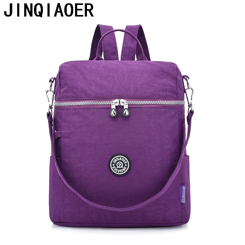 Pequeñas mochilas escolares para niñas adolescentes mochilas femeninas de nailon sólido mujer Casual bolsa de viaje bolsa de hombro saco