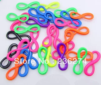 

50pcs/lot Mixed colors Digital 8 Infinity Sign Charm Jewelry Connectors Pendants 8*23mm